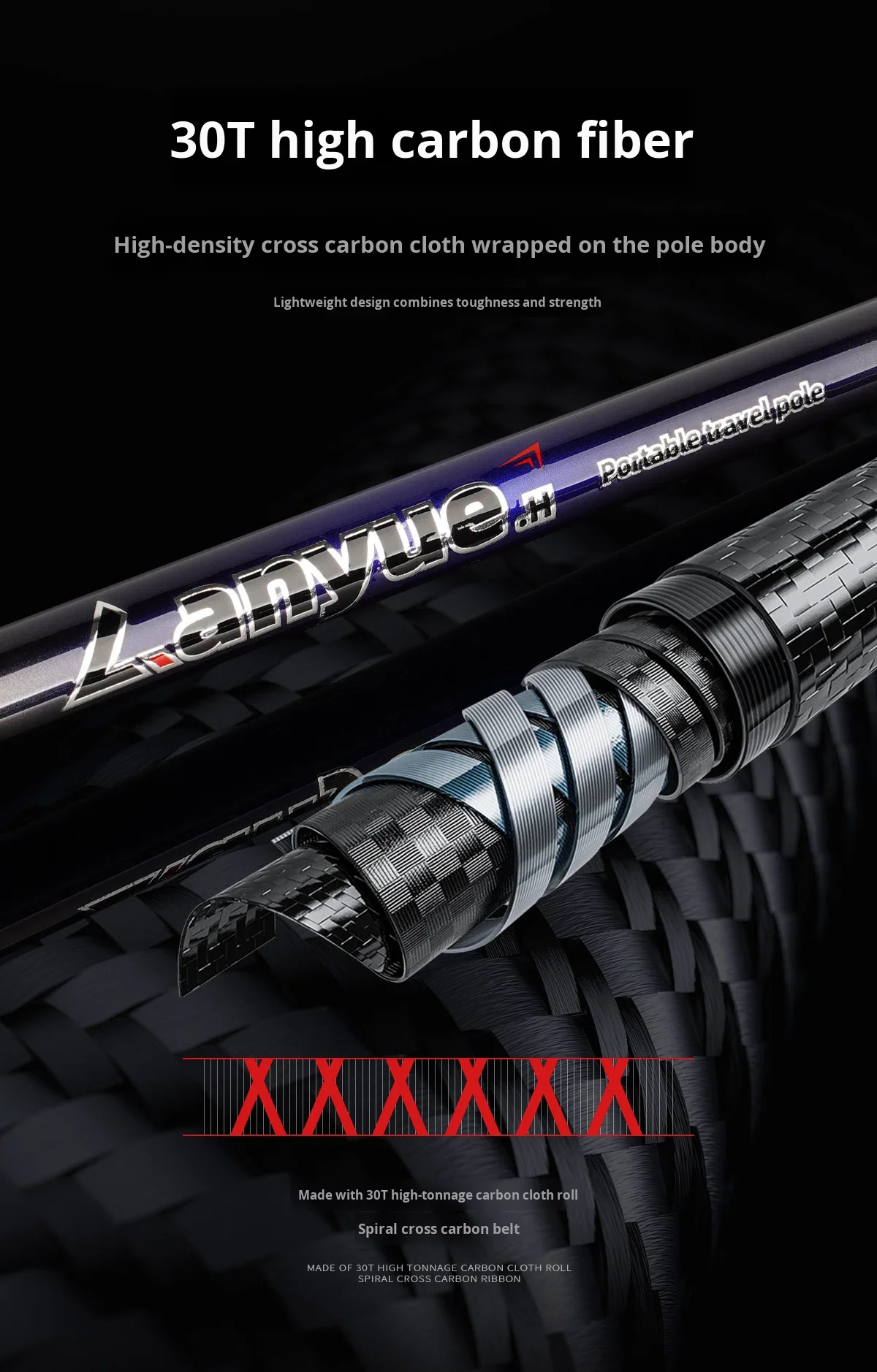 Multi Section Portable Carbon Fishing Rod Carbon Lure Rod - view 11
