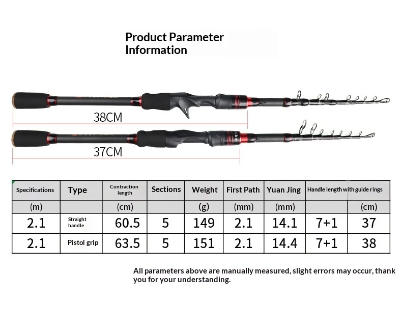 Vibration out Luya Telescopic H adjustable Carbon Fishing Rod - view 12