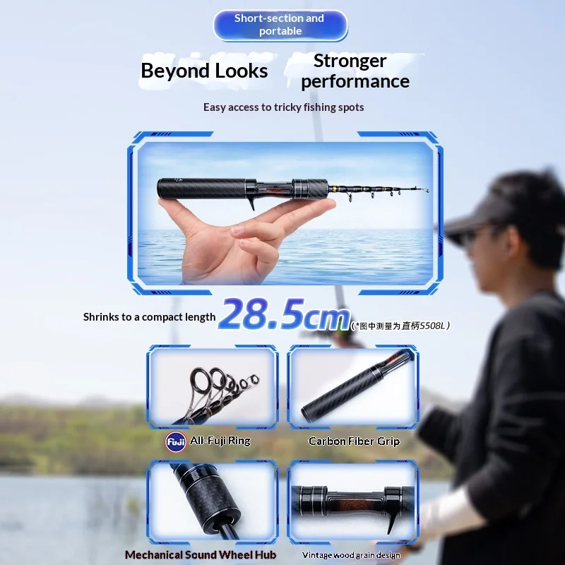 Portable Travel Micro Object Horse Mouth Carbon fishing rod - view 2