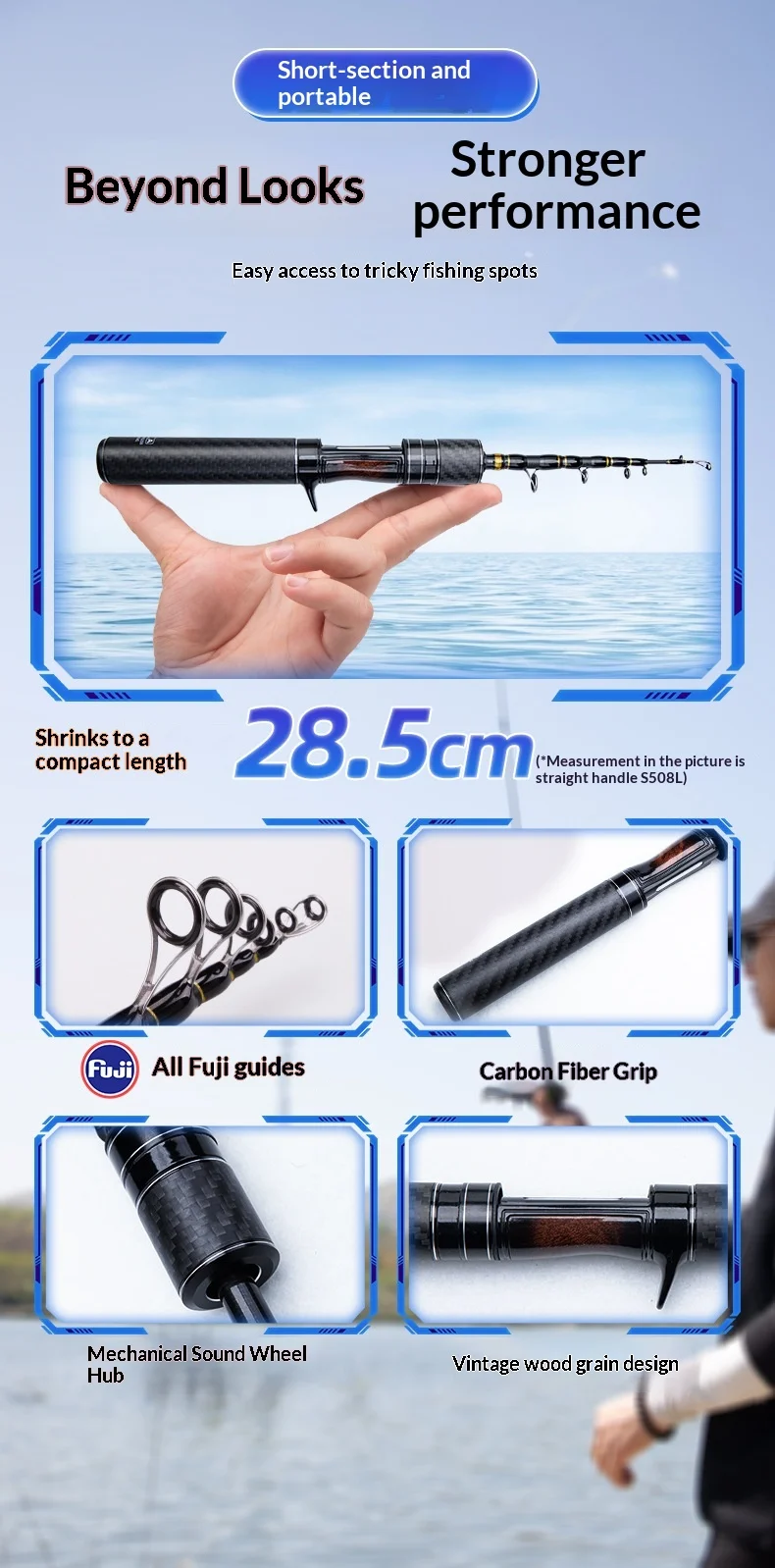 Portable Travel Micro Object Horse Mouth Carbon fishing rod - view 14