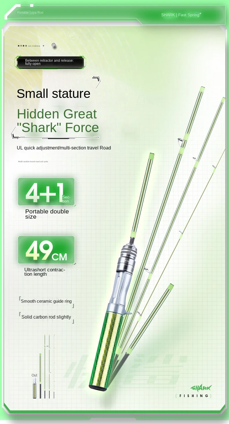Fast Shark Fishing Fan Travel Road Various Fishing Rod - view 7