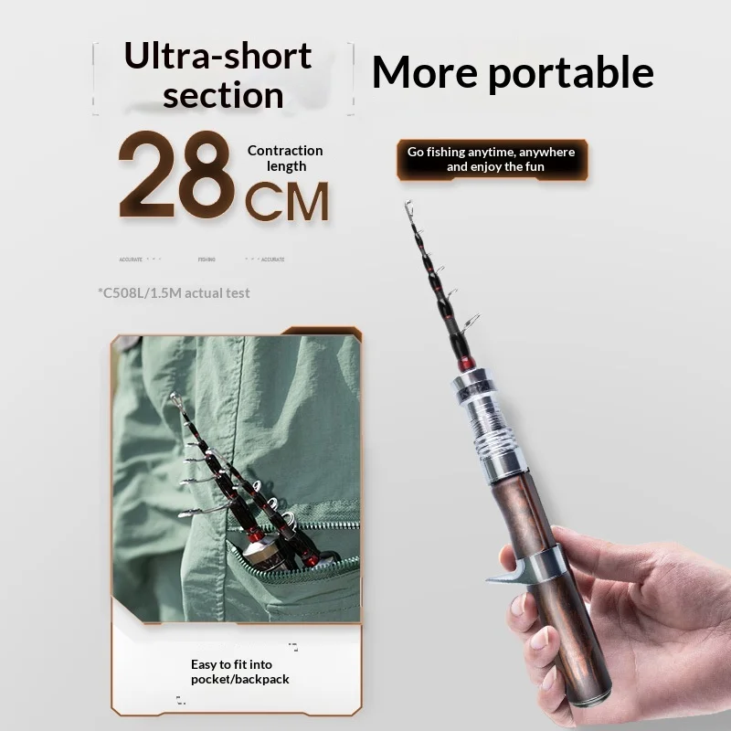 Portable Travel Carbon Fishing Rod with Carbon Fishing Rod - view 3