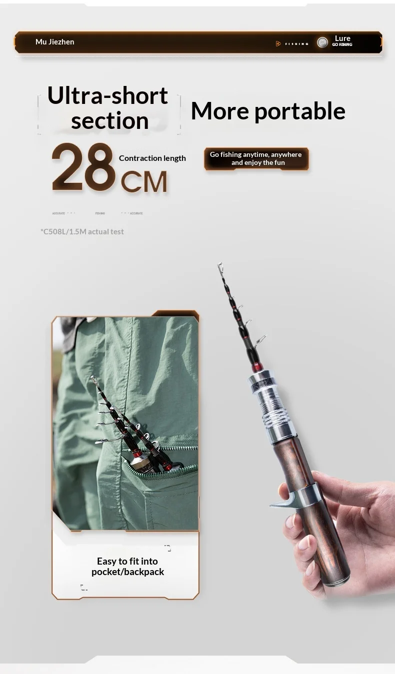 Portable Travel Carbon Fishing Rod with Carbon Fishing Rod - view 15