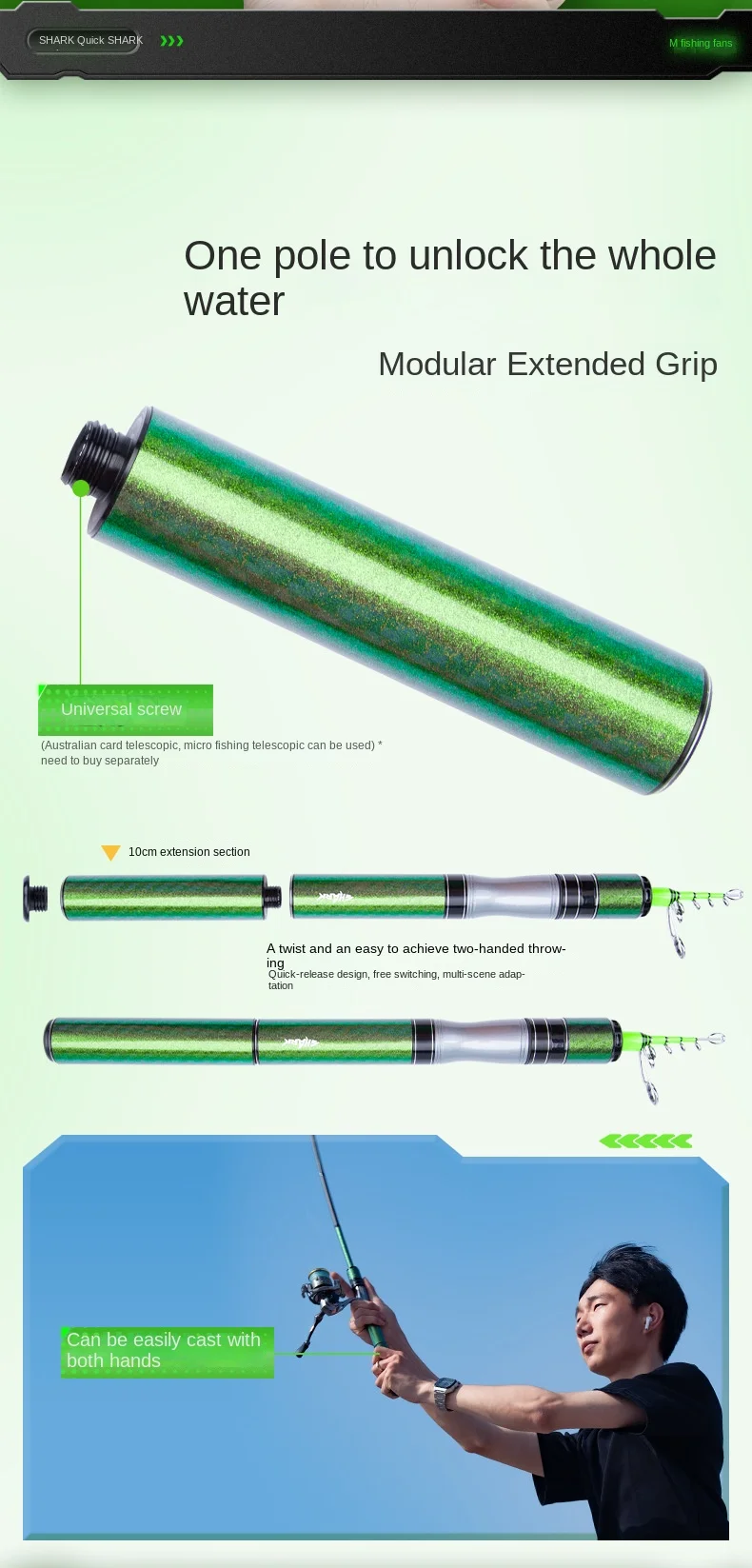 Fast Shark Mini Telescopic Ultra Short Carbon fishing rod - view 16