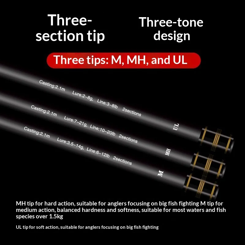 CHEERY Factory Lure Carbon 2 Piece Carbon fishing rod - view 4