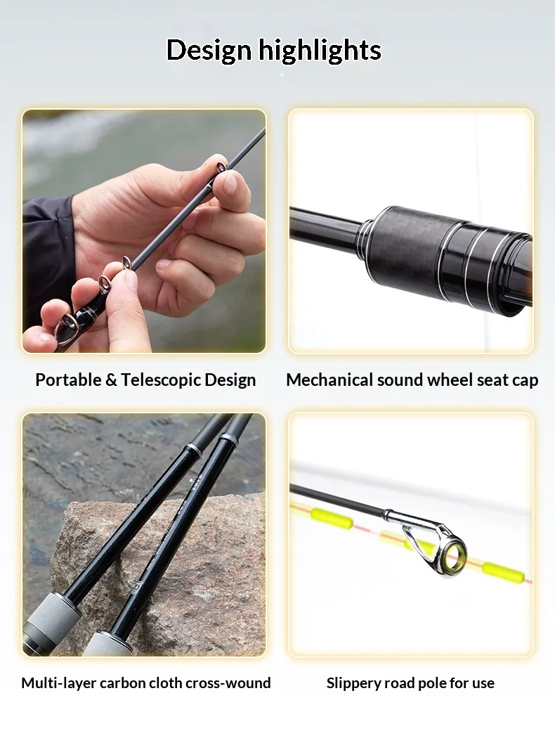 Ultra short Mini Portable Telescopic Carbon Carbon Fishing Rod - view 8