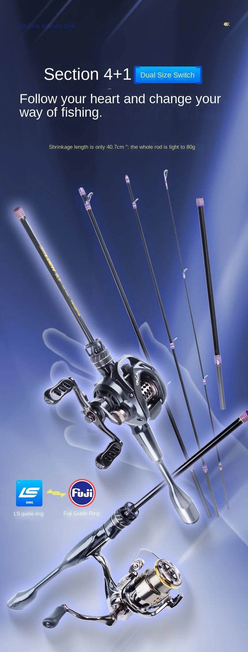 Fishing Fans Gold Edition Australian Carbon Carbon Fishing Rod - view 8
