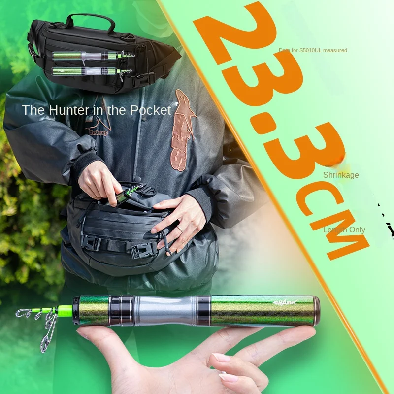 Fishing Fan Ultra Short Mini Telescopic Carbon Fishing Rod - view 4