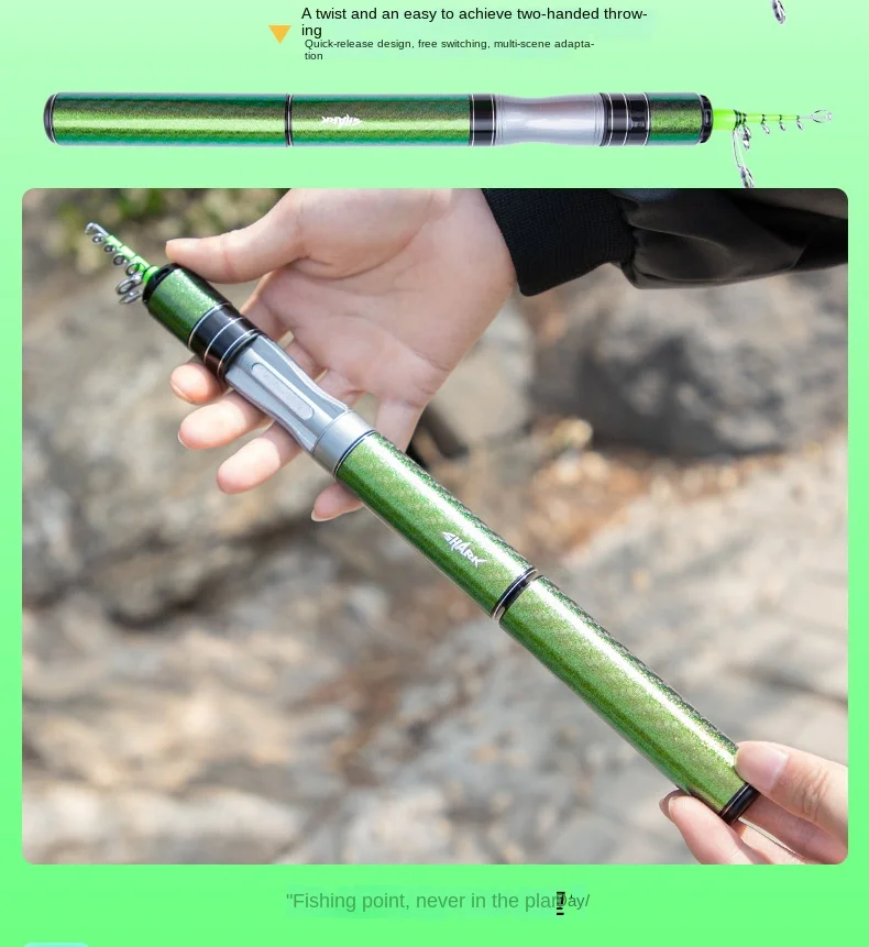 Fishing Fan Ultra Short Mini Telescopic Carbon Fishing Rod - view 8