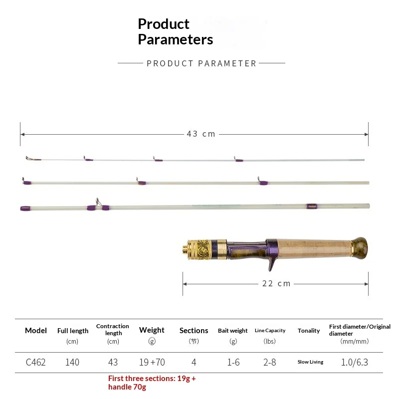 Cheery Carbon Ejection Portable Four section Carbon fishing rod - view 2