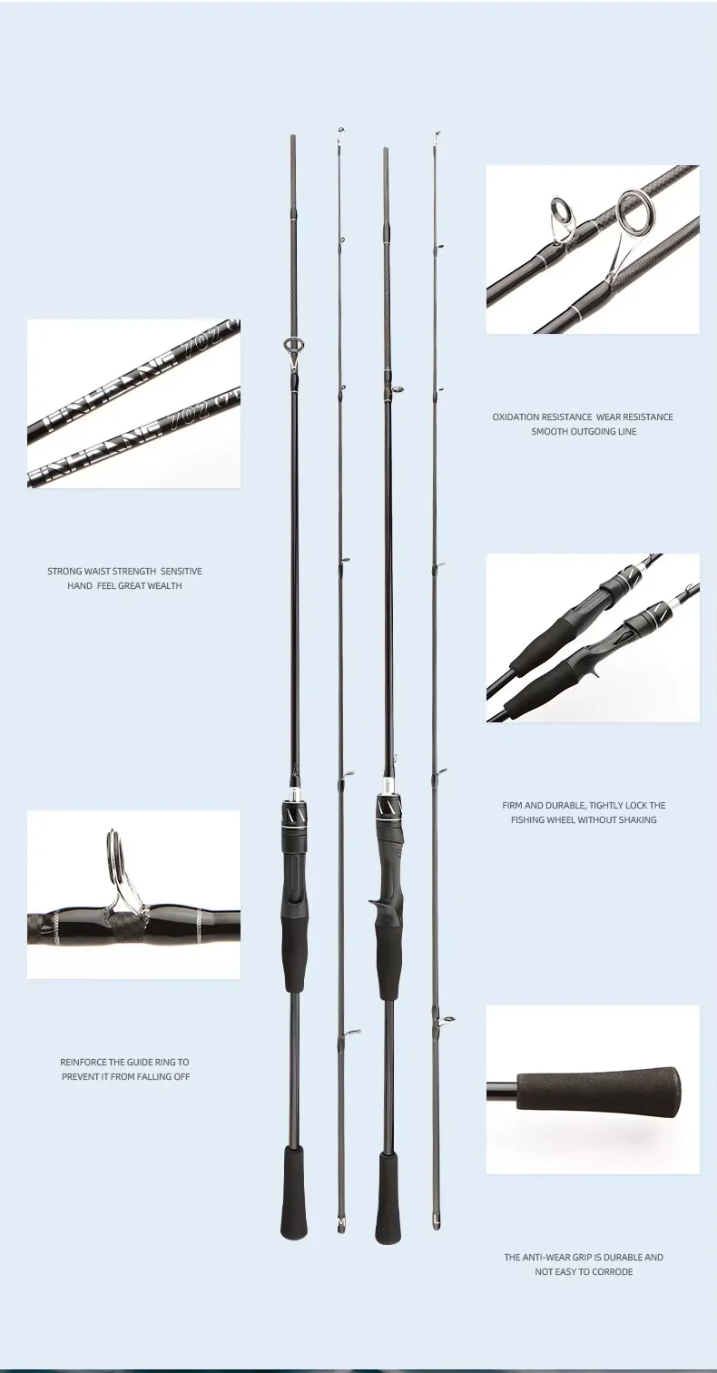 Cheery Wholesale Fishing Rod Black Warrior Carbon Fiber Lure Rod - view 8