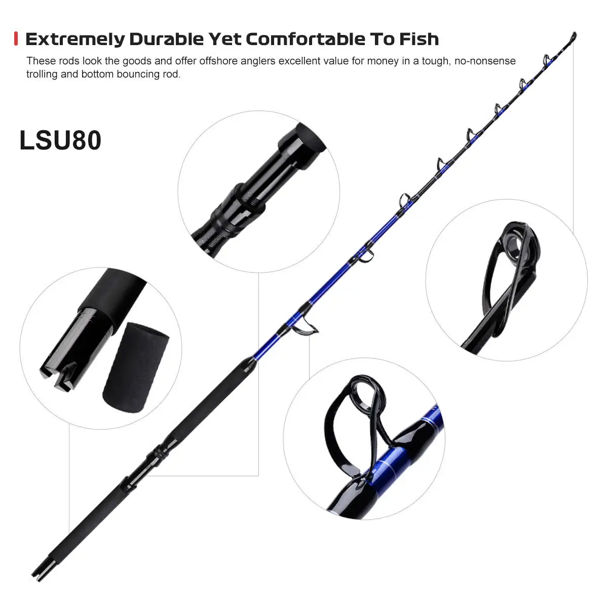 NOEBY Offshore Saltwater Rod Big Game Carbon Boat / Raft Rod - view 10