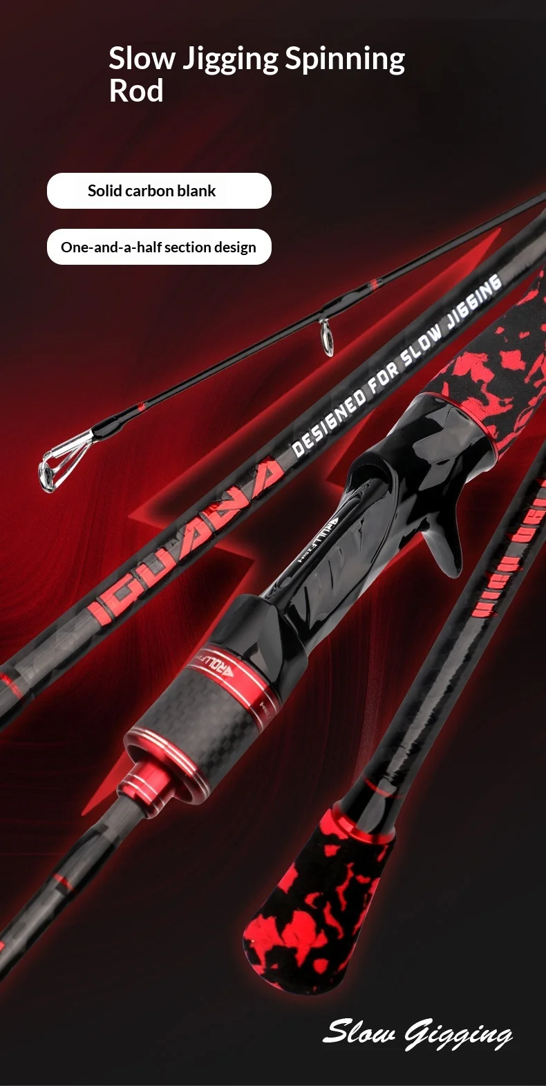 Solid Slow Jigging Tungsten Fishing Rod None None - view 6