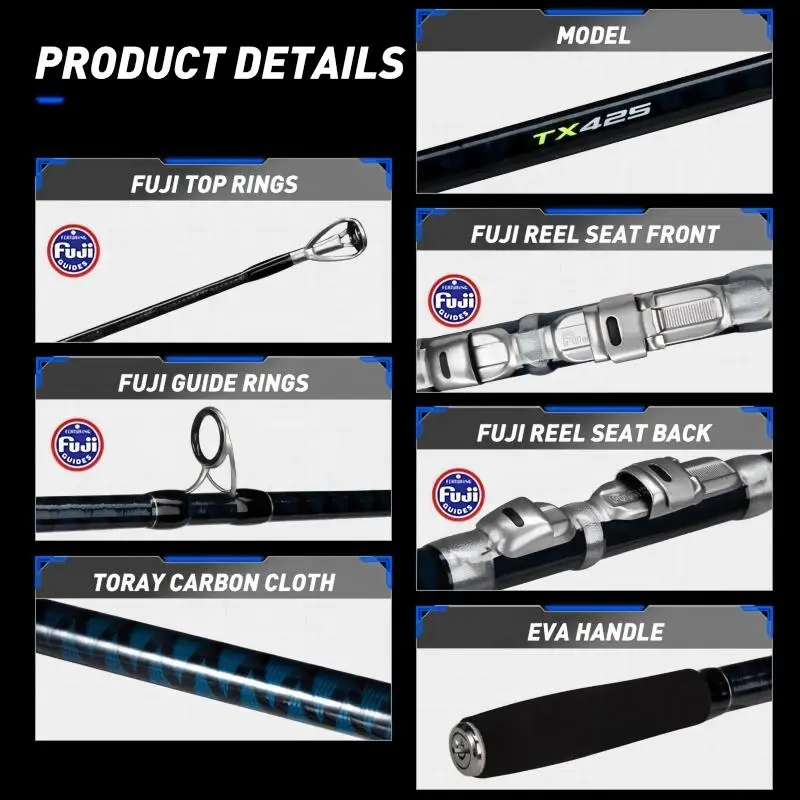 Premium Upgraded Saltwater Surf Casting Rod Carbon Ice FishingRod, Various, Lure Rod - view 3