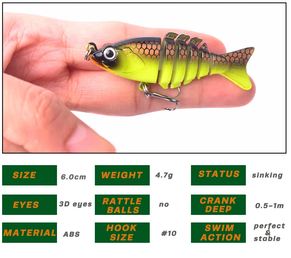 Cheery 6cm 4 7g Realistic Multi ABS Swimbait - view 10