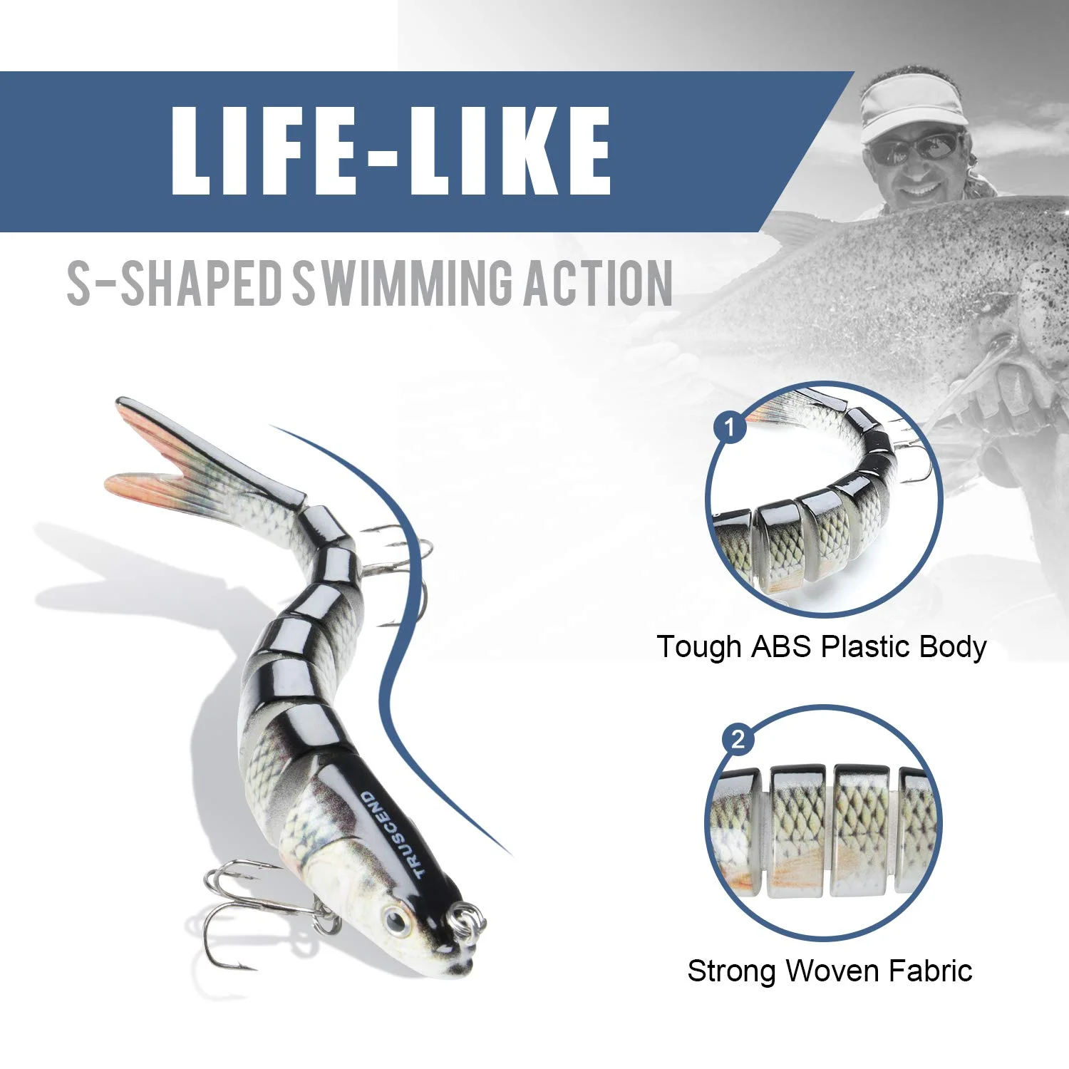 Cherry Bass Trout Multi Jointed Swimbait Plastic Various - view 4