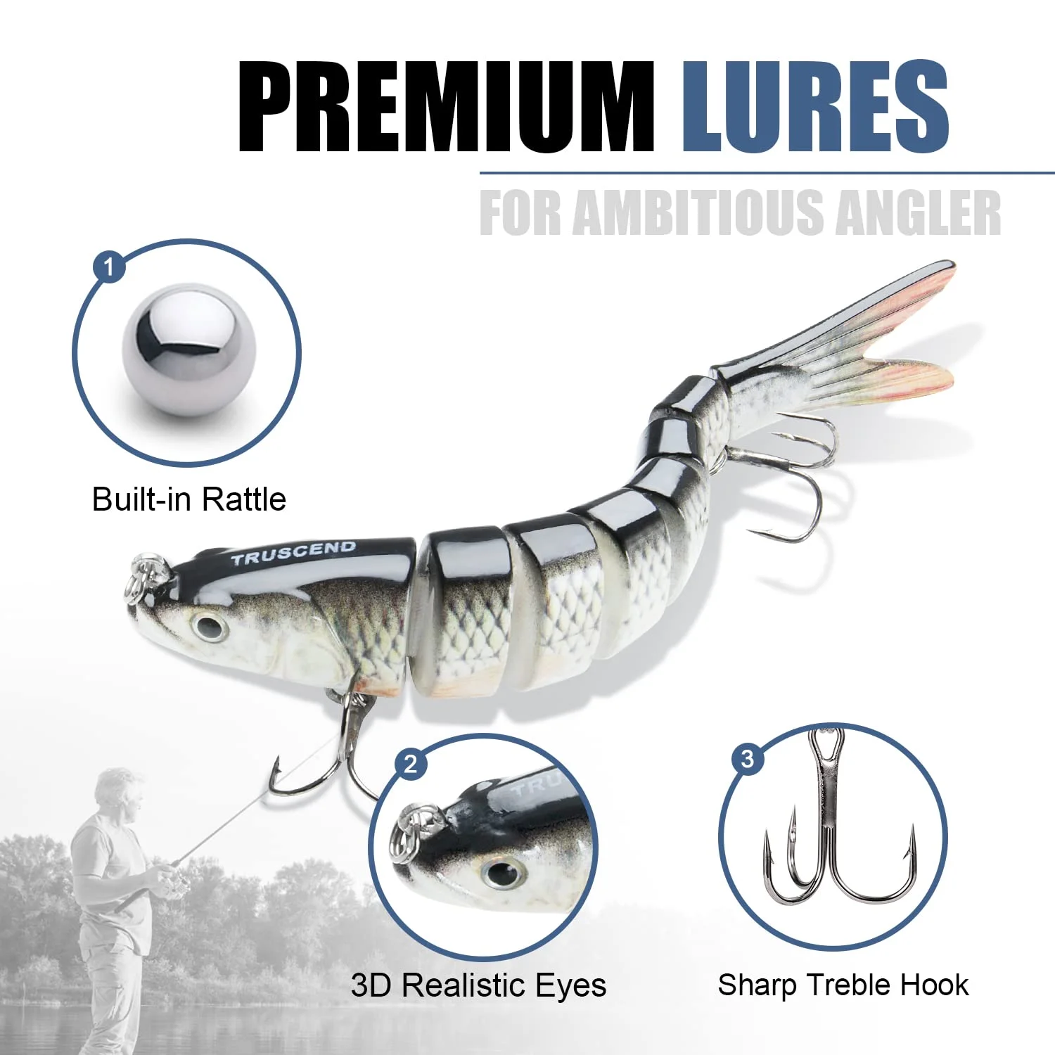 Cherry Bass Trout Multi Jointed Swimbait Plastic Various - view 10