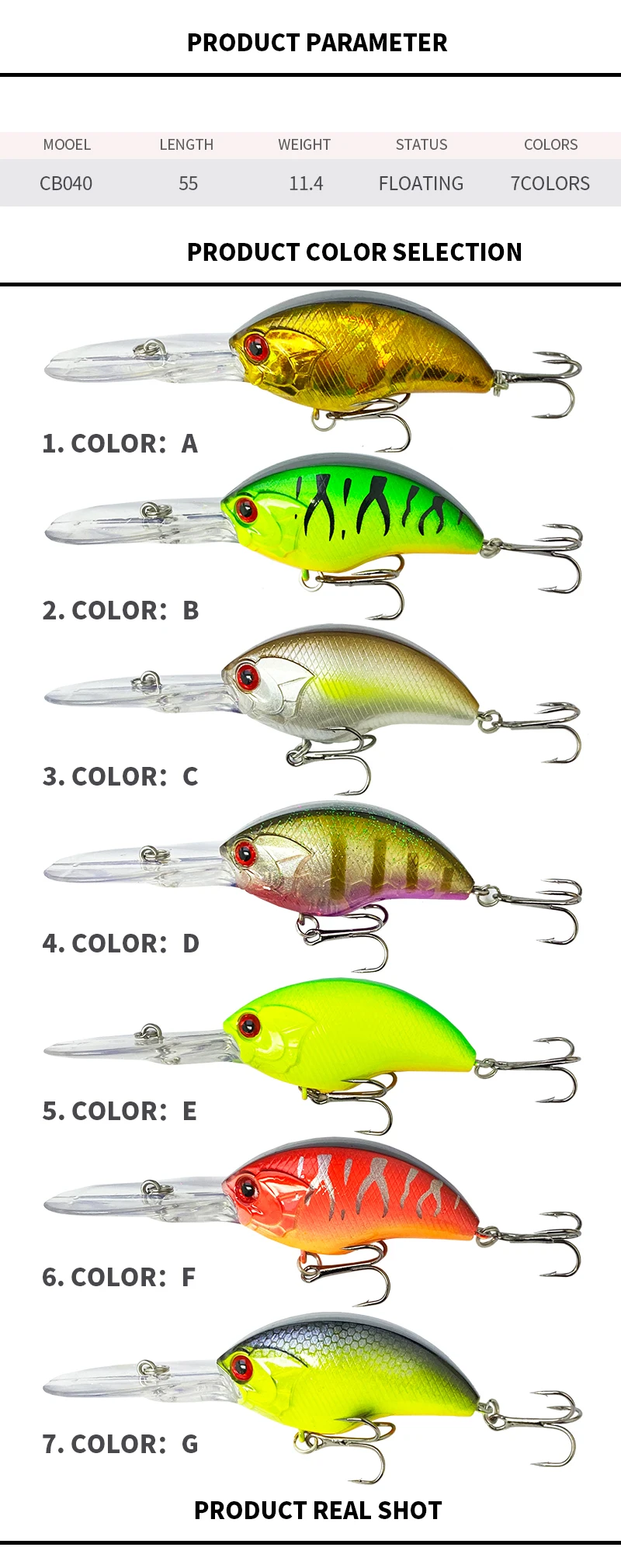 Cheery 11 4G 55mm Hard Bait Lead Minnow Lure - view 8