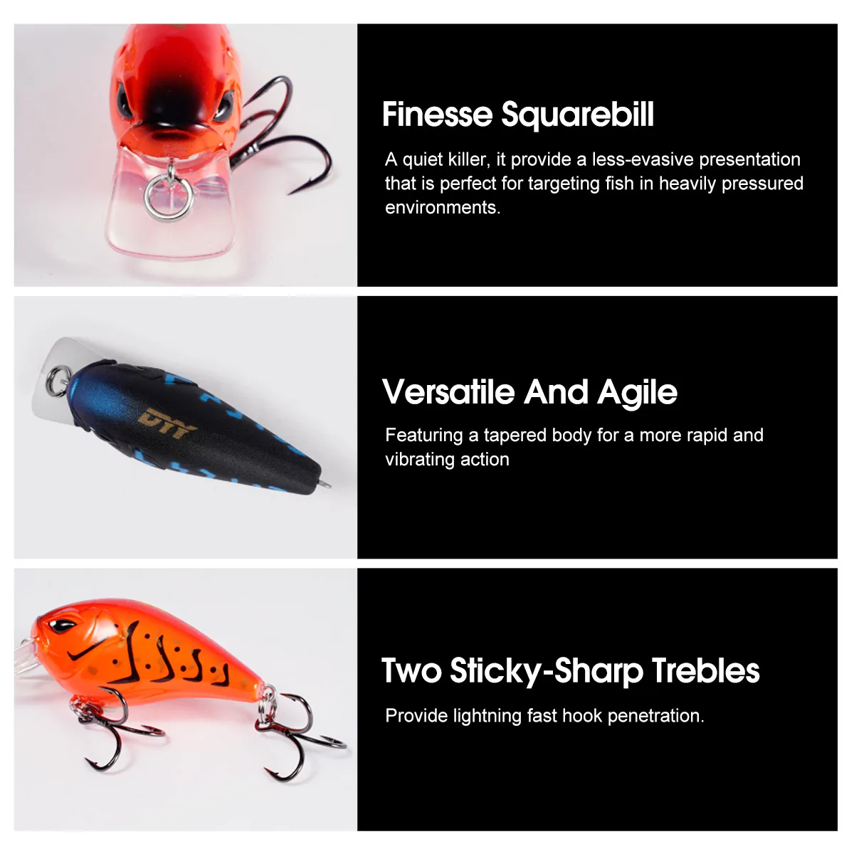 CHEERY Bass Crankbait Trout Magnet Square Stainless Steel, ABS, Various Lure Accessories - view 5