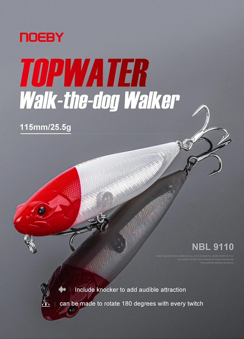 Noeby NBL 9110 Top Water Pencil ABS Plastic Pencil Lure - view 8