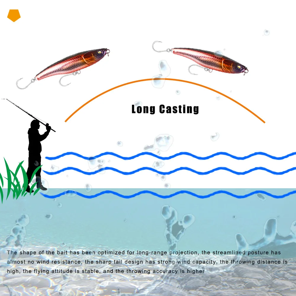 CHEERY 110mm 52 5g Saltwater Long ABS Pencil Lure - view 12