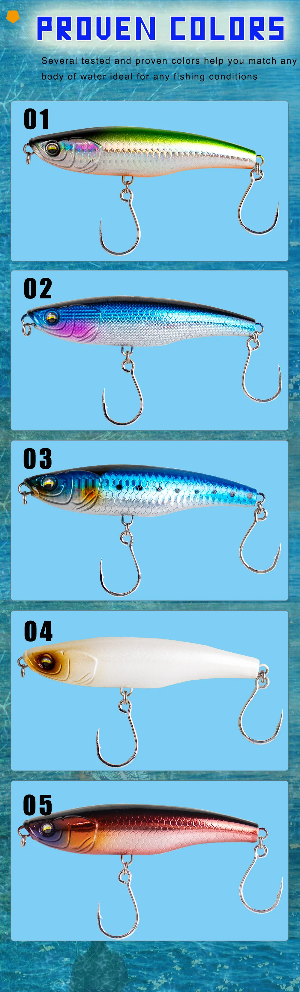 CHEERY 110mm 52 5g Saltwater Long ABS Pencil Lure - view 13