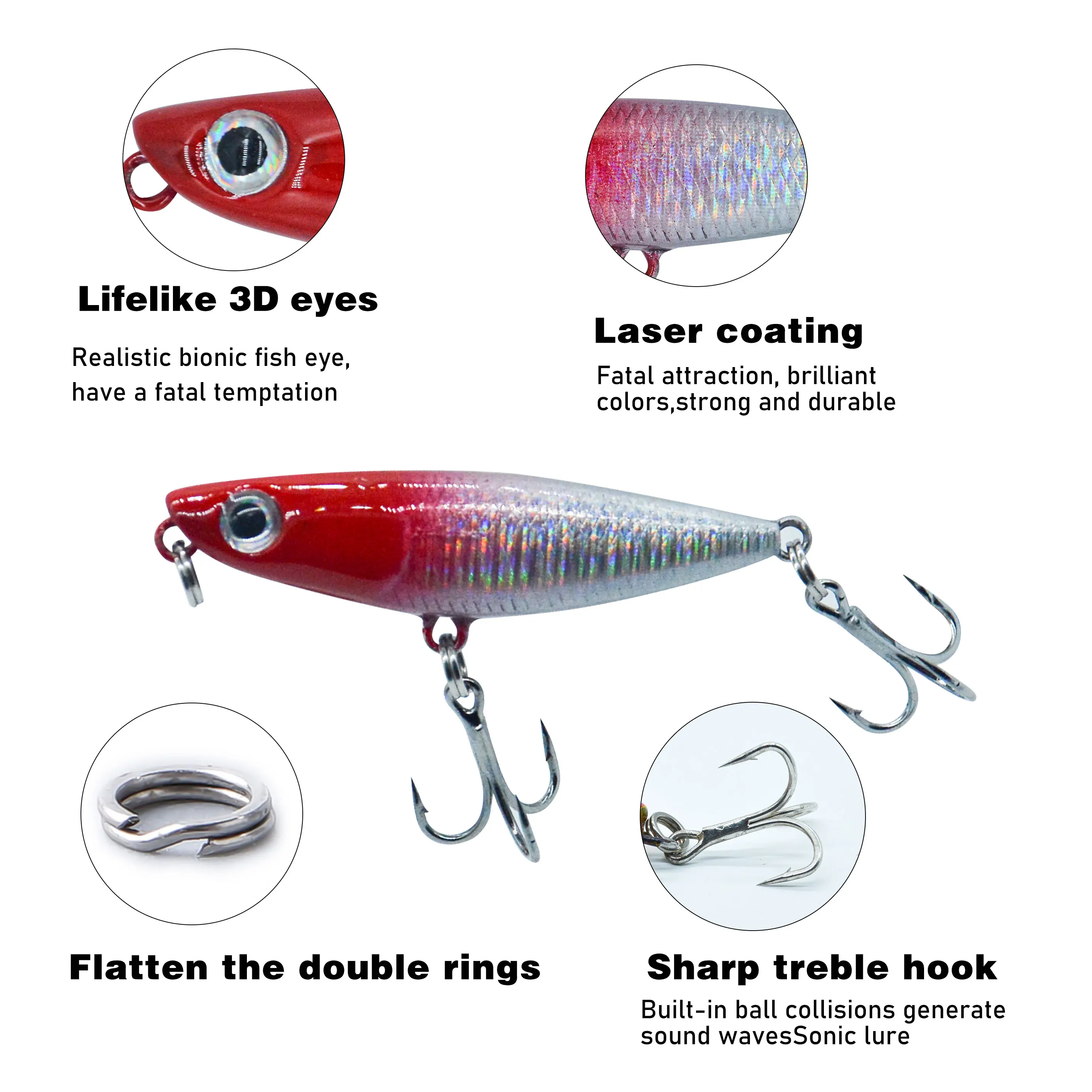 Wholesale 43mm 1 8g Top Water ABS Pencil Lure - view 3