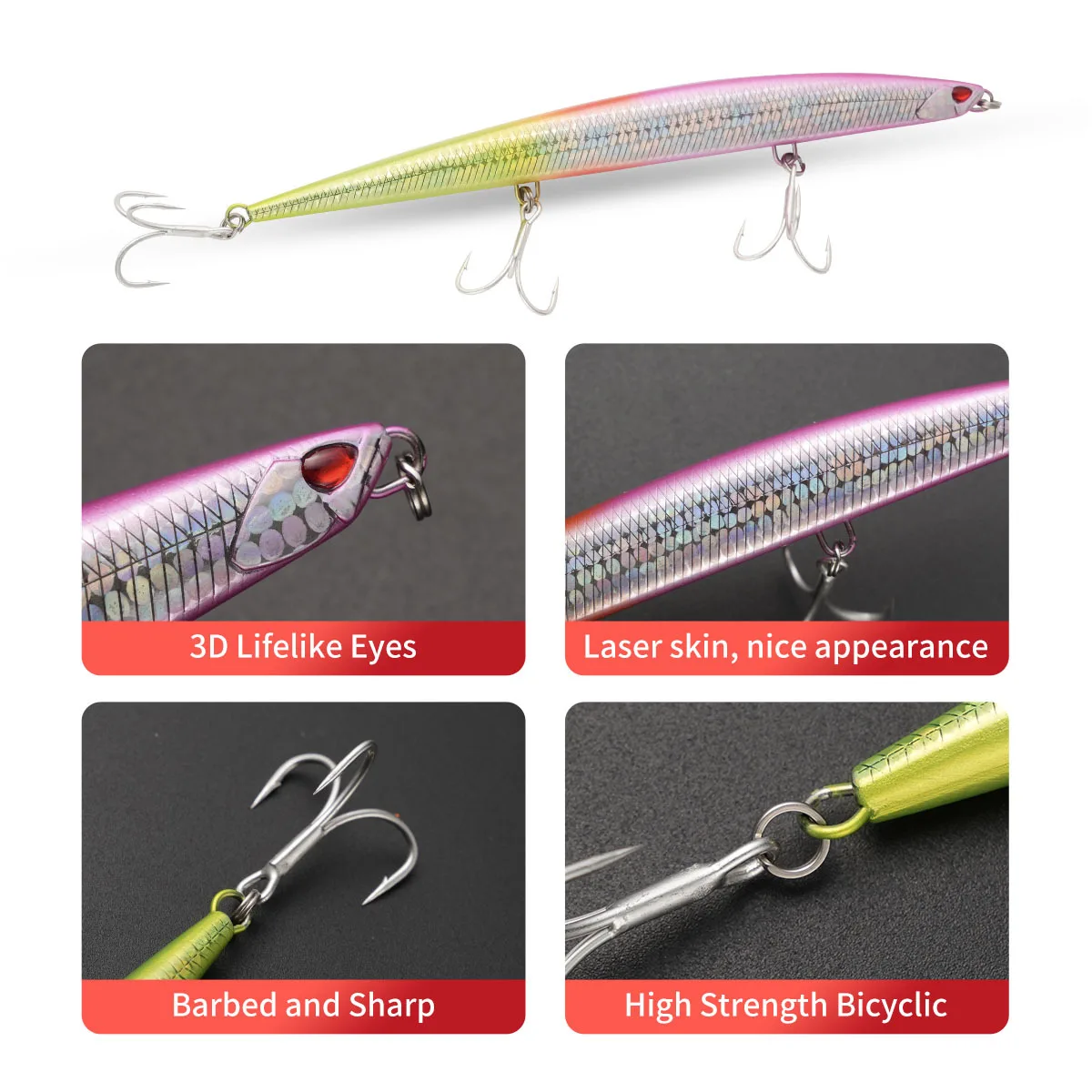 Cheery New 180mm 52g Tuna Hard ABS Pencil Lure - view 17