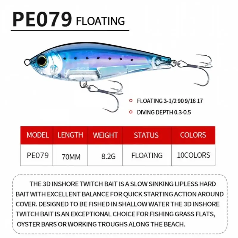 Cheery 70mm 8 2g Sinking Pencil ABS Pencil Lure - view 2
