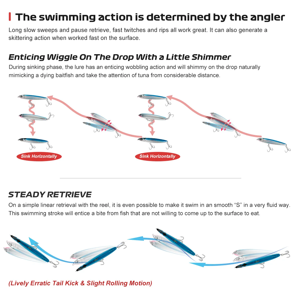 CHEERY Level Sinking Stickbait 160s 185s ABS Minnow Lure - view 4