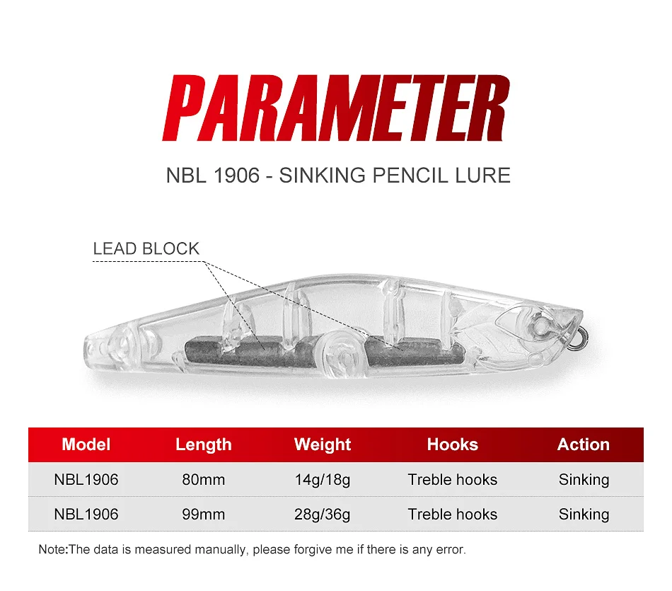 Sinking Pencil Lure 99mm Luminous Fishing Silicone Lure, Slice, Powdery, Lure Accessories, Integrated Bait, Floating Bait - view 7