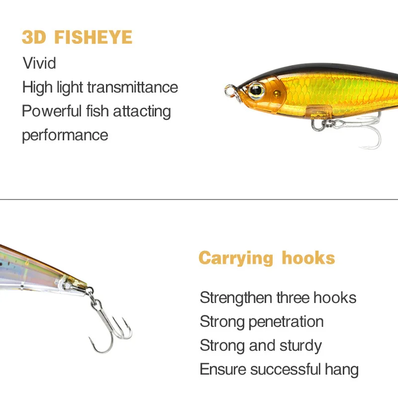 Cheery 70mm 7 8g Slow Sinking ABS Lure Kit - view 13