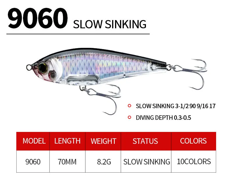 Cheery New 70mm 8 2g Slowly ABS Pencil Lure - view 9
