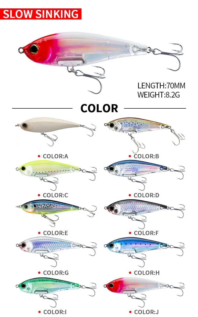 Cheery New 70mm 8 2g Slowly ABS Pencil Lure - view 10