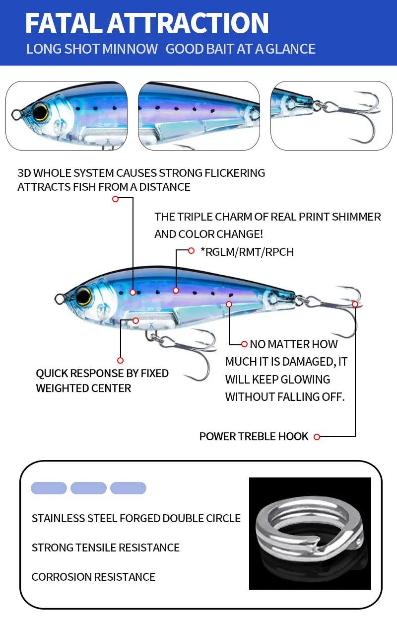 Cheery New 70mm 8 2g Slowly ABS Pencil Lure - view 11