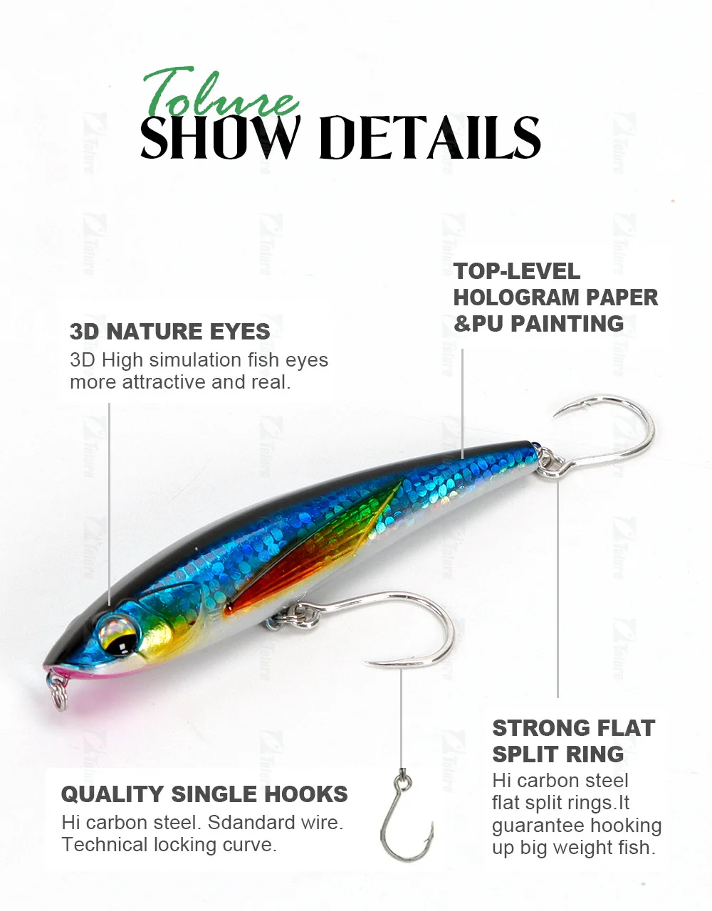 Cheery New Artificial Bait 50g 120mm ABS Pencil Lure - view 9