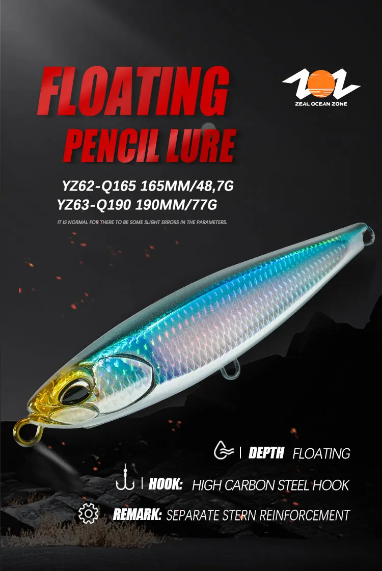 ZOZ 190mm 77g Floating Artificial Hard ABS Pencil Lure - view 9