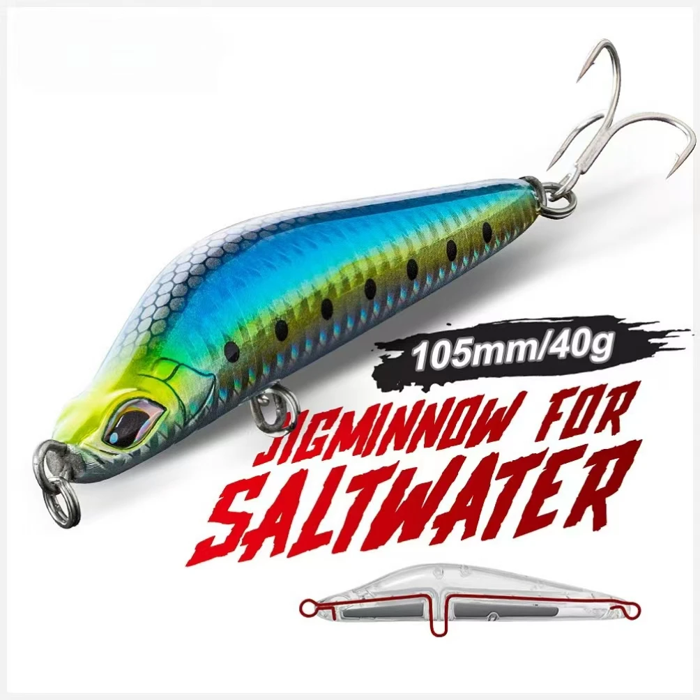 105mm 40g Saltwater Sinking Fishing Pencil Silicone Lure - view 6