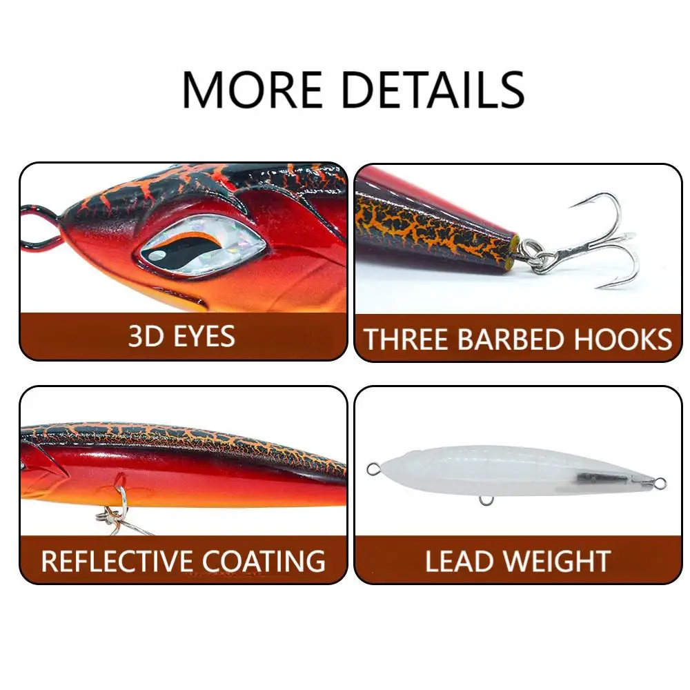 CHEERY Topwater Walk the Dog 220mm ABS Pencil Lure - view 4