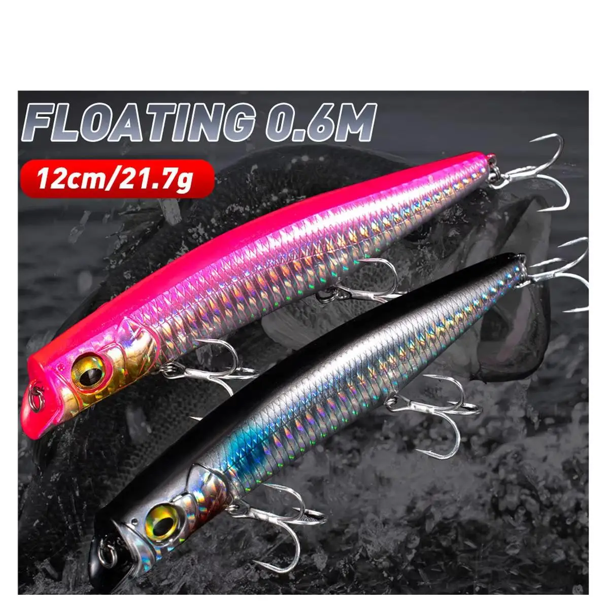 Cheery 12cm 21 7g Deep Diving ABS, Plastic Minnow Lure - view 2