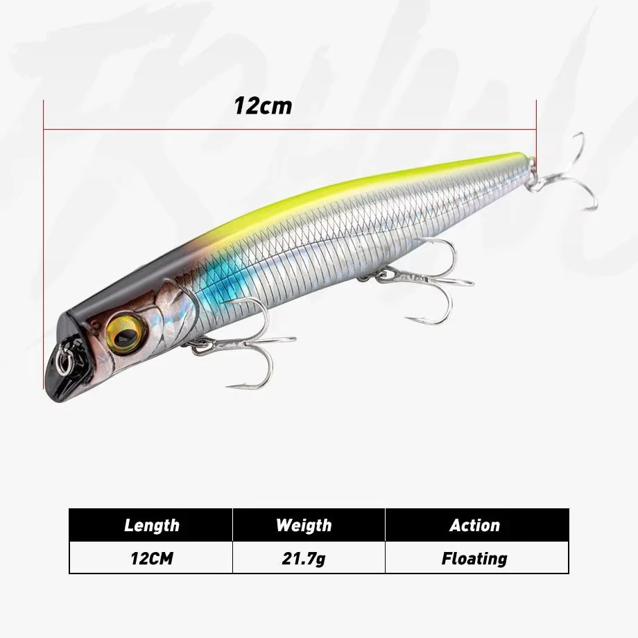 Cheery 12cm 21 7g Deep Diving ABS, Plastic Minnow Lure - view 4