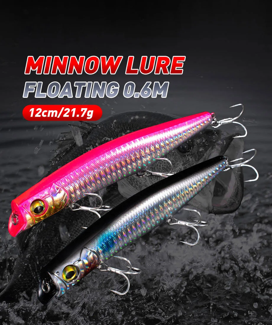 Cheery 12cm 21 7g Deep Diving ABS, Plastic Minnow Lure - view 10