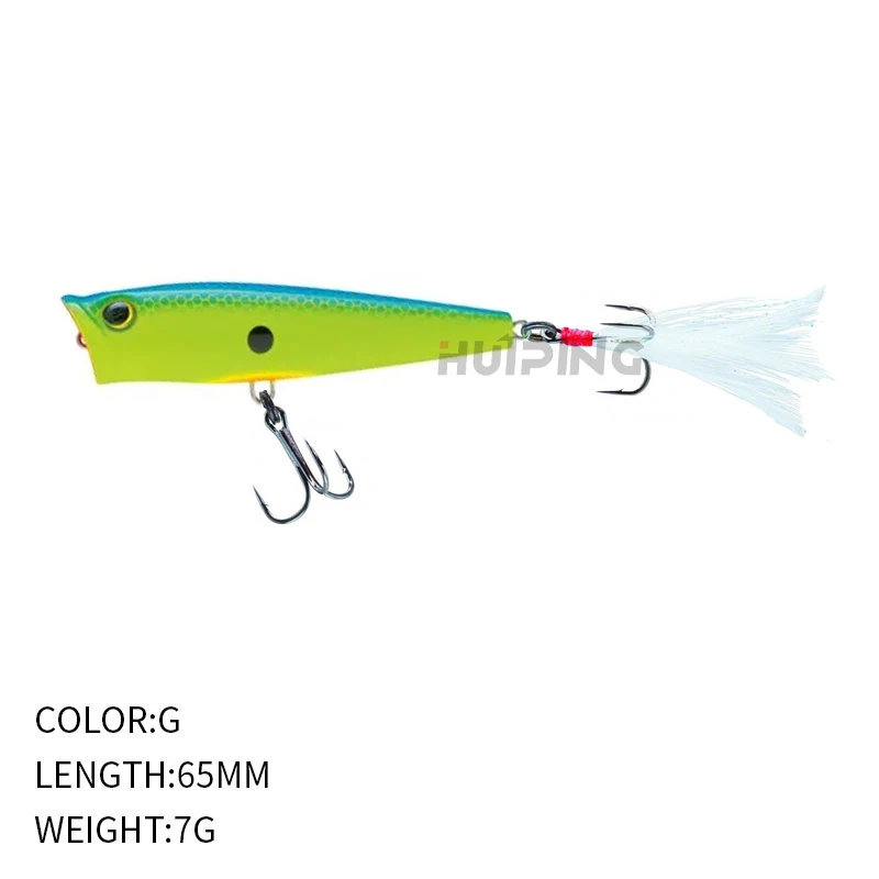 Cheery Topwater Ushpopper 3D Eyes Lure ABSPlastic Jerkbait - view 3