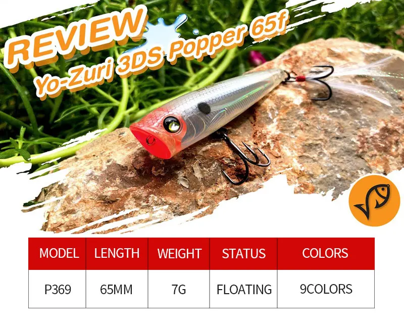 Cheery Topwater Ushpopper 3D Eyes Lure ABSPlastic Jerkbait - view 7