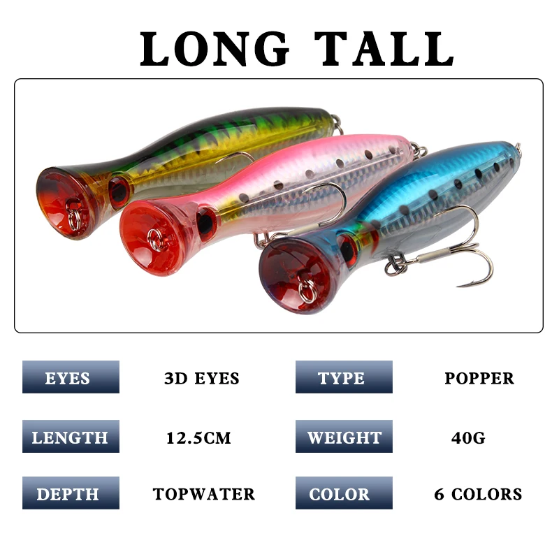 Large Popper Lure 12 5cm 40g ABS Plastic Popper Lure - view 2