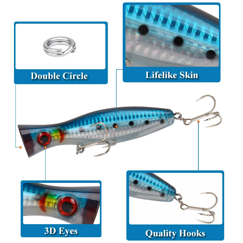 Large Popper Lure 12 5cm 40g ABS Plastic Popper Lure - view 9