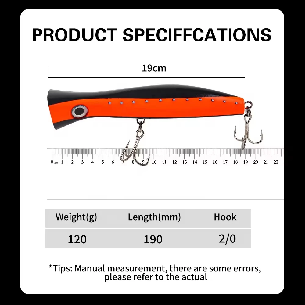 Cheery New OEM Topwater Popper Lure ABSPlastic Popper Lure - view 2
