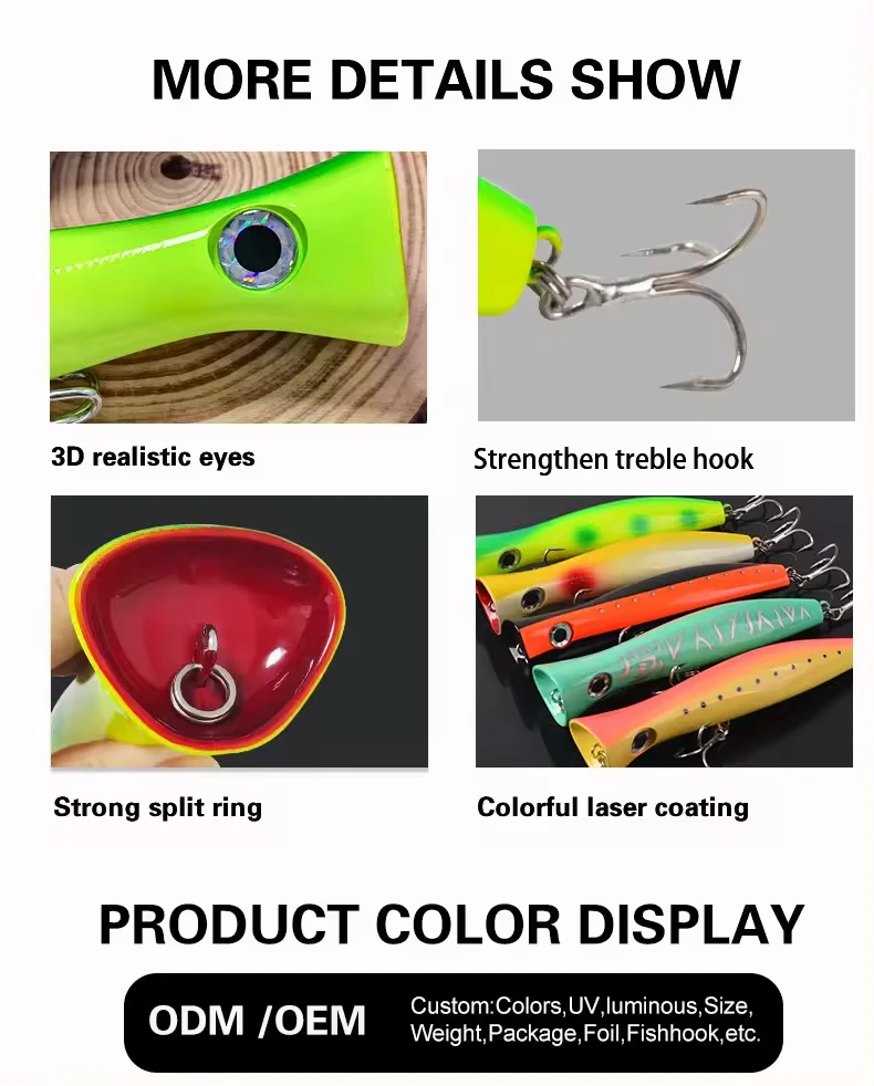 Cheery New OEM Topwater Popper Lure ABSPlastic Popper Lure - view 10
