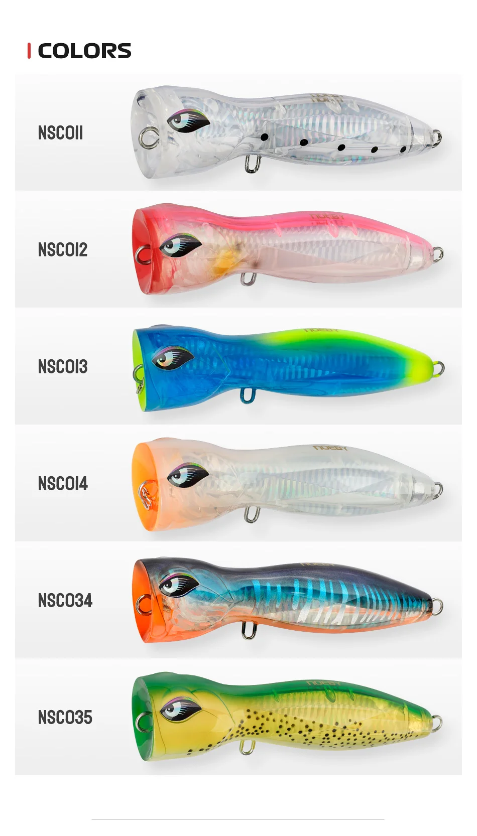 NOEBY Offshore Inshore Fishing Popping Lures ABS Hard Lure - view 16