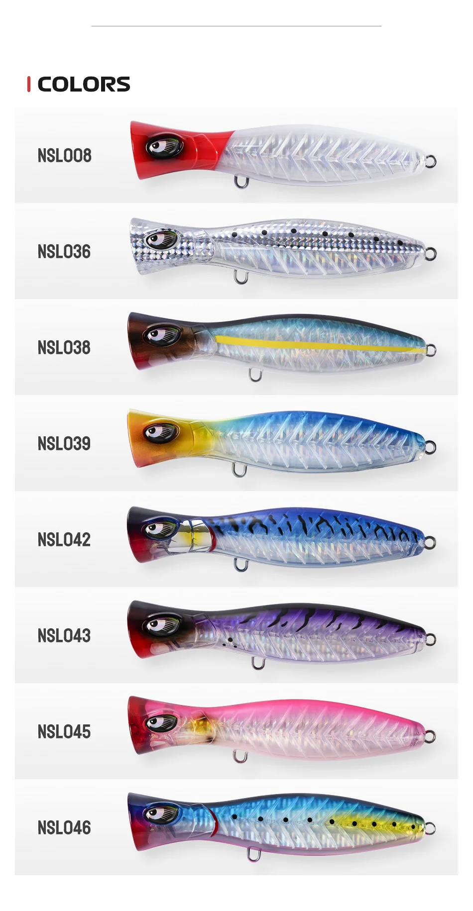 Popper Lures Fishing Sea Saltwater Floating ABS, Various, Various, Plastic Popper Lure - view 16